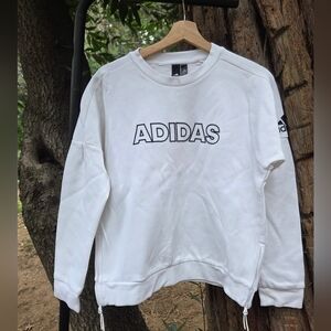 Adidas Women's Medium White And Black Pullover‎ Sweatshirt